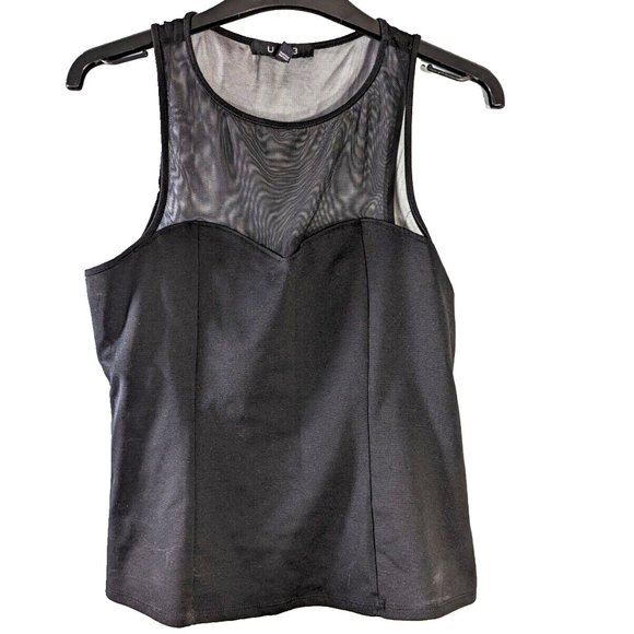 U 2 B Woman’s Mesh Top Black Tank Camisole Top Large (L) - Picture 7 of 7